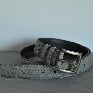 Johnston & Murphy Perfed Leather Grey Belt - Size 38